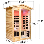 Garner-902Vs 2 Person Outdoor Far Infrared Sauna (Enhanced with Red Light Therapy)