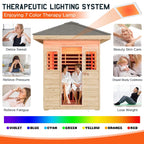 Thermora Zurich 3-Person Low EMF Spruce Wood Outdoor Infrared Sauna With Bluetooth Speakers And LED Lights (SAK59047)