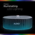 ALEKO Oval Inflatable 2 Prs Hot Tub 145 Gallon 100 Bubble Jets Black Diamond