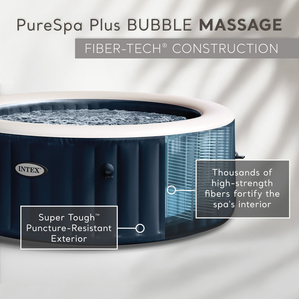 Intex 28429EP Purespa plus 4 Person Inflatable Hot Tub Bubble Jet Spa, 77" X 28"