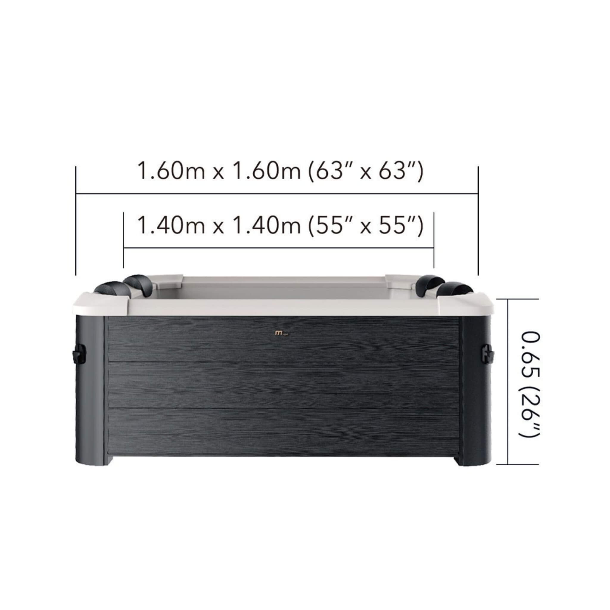 MSpa F-OS063W Oslo Supreme 6-Person 120 Jets Square Spa W/ LED Lights & Integrated App Control (SAK93516)