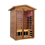 Thermora Alveron 2-Person Outdoor Mahogany Low EMF Far Infrared Sauna With Bluetooth Audio And LED Lights (SAK83719)