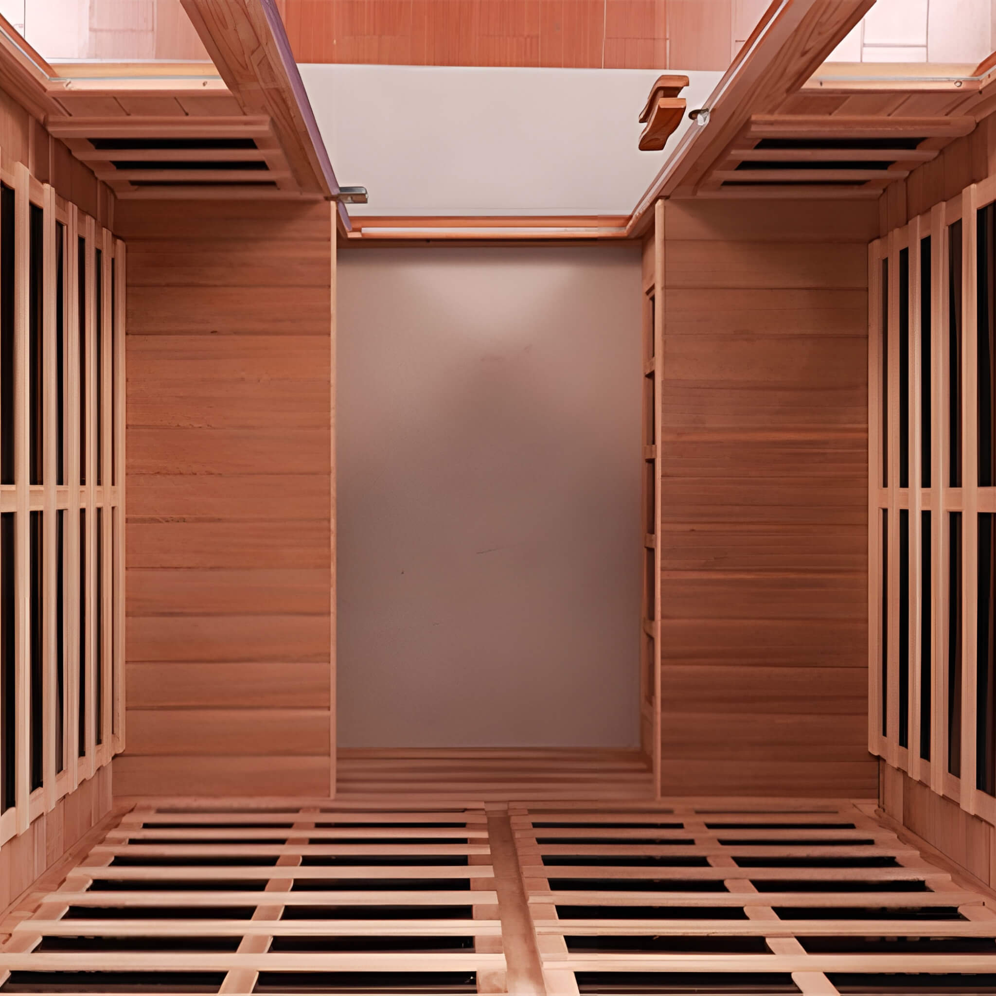 Premium Valois 4-Person 2050W Luxury Low EMF Outdoor FAR Infrared Home Sauna With Bluetooth Audio (SAK15372)