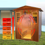 Premium Valois 4-Person 2050W Luxury Low EMF Outdoor FAR Infrared Home Sauna With Bluetooth Audio (SAK15372)