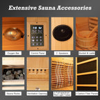 Rövia Luma 2-Person Indoor Hybrid Sauna Room With Infrared And 3.5KW Steam Heater [Made-To-Order] (SAK83750)